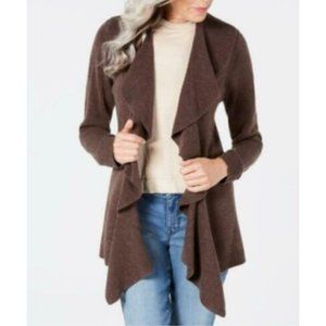 NWT Karen Scott Petite Luxsoft Ruffled Cardigan Sweater, Size PL, #559H